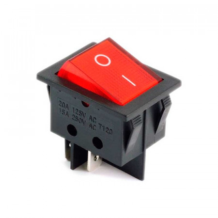 CONMUTADOR DOBLE BASCULANTE 1A 250V luminoso rojo