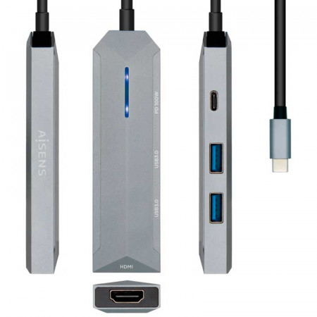 USB-C Dock 4 en 1 AISENS ASUC-4P002-GR