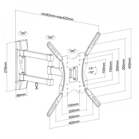 Soporte TV pared 32" a 55" AISENS WT55TSE-059