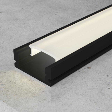 Perfil aluminio negro tapa blanca opaca