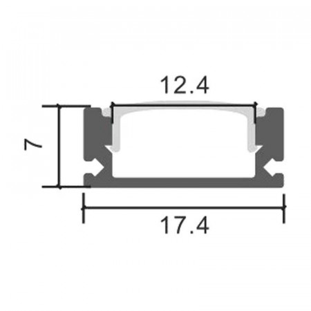 Perfil aluminio negro tapa blanca opaca