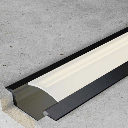 Perfil aluminio negro empotrar