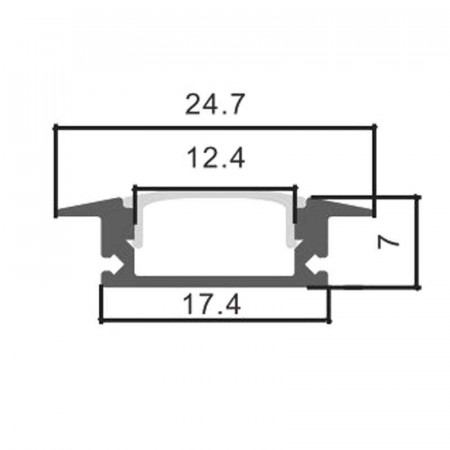 Perfil aluminio negro empotrar