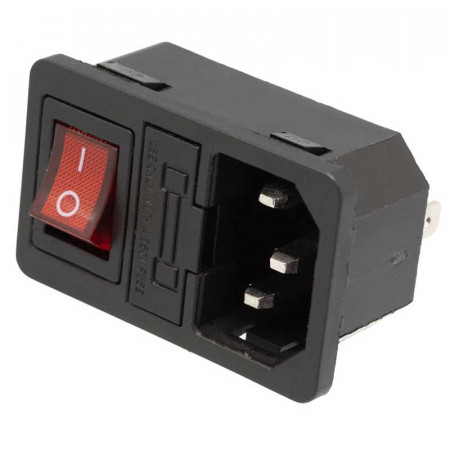 Base chasis IEC320 C14 MACHO con fusible