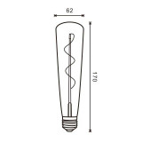 Bombilla Led filamento espiral E27 botella 62 mm