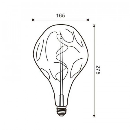 BOMBILLA LED FILAMENTO ESPIRAL E27 A165 4W AMBAR