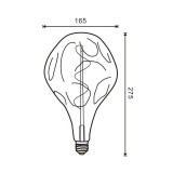 BOMBILLA LED FILAMENTO ESPIRAL E27 A165 4W AMBAR
