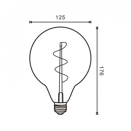 BOMBILLA LED FILAMENTO ESPIRAL E27 G125 4W AMBAR