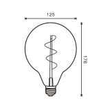 BOMBILLA LED FILAMENTO ESPIRAL E27 G125 4W AMBAR