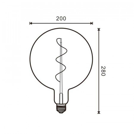 BOMBILLA LED FILAMENTO ESPIRAL E27 G200 4W AMBAR