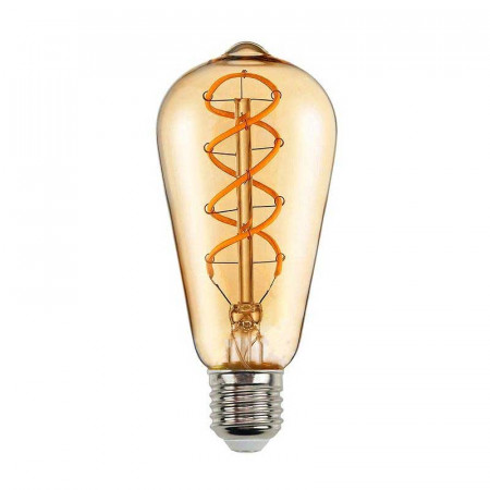 BOMBILLA LED FILAMENTO ESPIRAL E27 ST64 4W AMBAR
