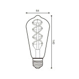 BOMBILLA LED FILAMENTO ESPIRAL E27 ST64 4W AMBAR