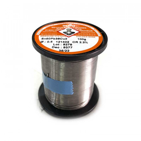Bobina de estaño 0,5 mm. 100 g. TRIMETAL