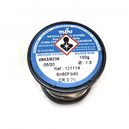 Bobina de estaño 1,5 mm. 100 g.