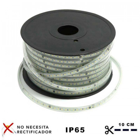 TIRA LED 220V BLANCA FRIA 6000K SMD 2835 12W/M 1MT