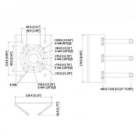 Adaptador a poste para PFBx PFAx