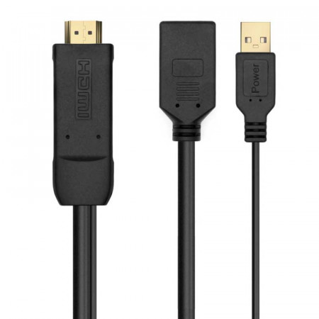 Adaptador Activo HDMI + USB a DISPLAYPORT 10 cm.