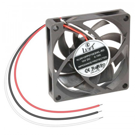 VENTILADOR 12VDC COJINETE FRICCIÓN 70 x 70 x 15mm.