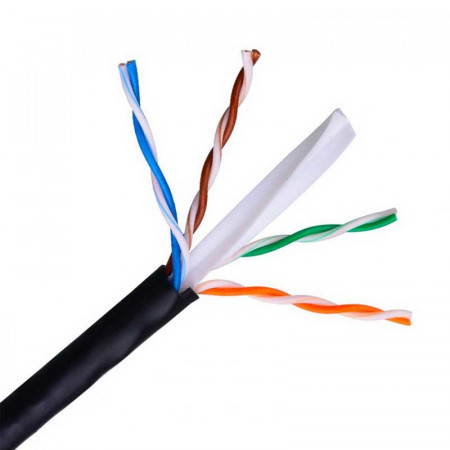 Cable UTP CAT.6 Exterior Negro Cobre 100 Metros