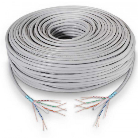 Cable FTP CAT6 GRIS Cobre Bobina 100 Metros
