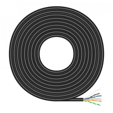 Cable UTP CAT.6 Exterior Negro CCA 100 Metros