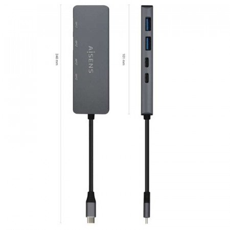 HUB USB 3.2 USB-C a 2 USB-C + 2 USB-A