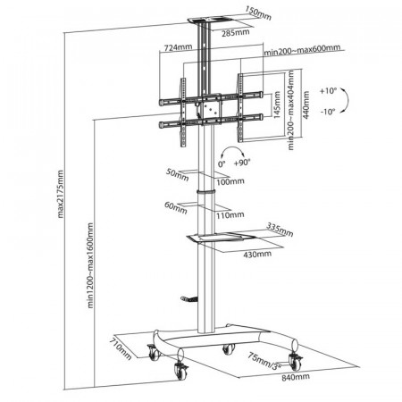 Soporte suelo TV 37"- 70" AISENS FT70TE-169