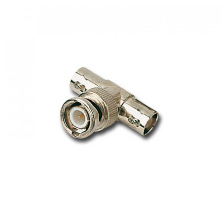 Adaptador en tipo T de BNC macho a BNC hembra