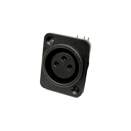 Conector XLR Hembra Base 3 Pines Plastico