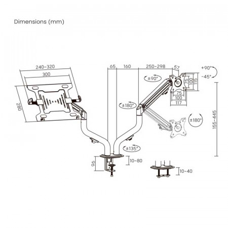 Soporte Monitor/Port 17" A 32" AISENS DTL32TSR-195