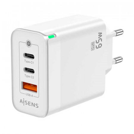 Cargador de pared 2XUSB-C + USB-A 3.0 65W