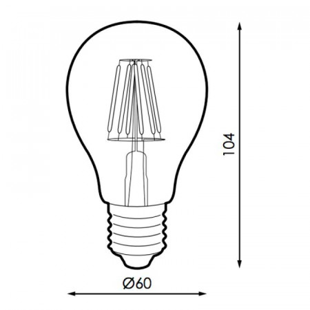 BOMBILLA LED FILAMENTO E27 A60 4W AMBAR