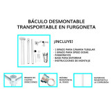 BACULO DESMONTABLE ACERO GALVANIZADO NEGRO