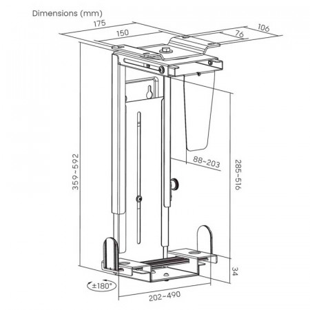 Soporte Giratorio Antirrobo para CPU