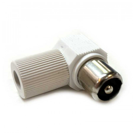 Conector TV MACHO 13 mm. Acodado