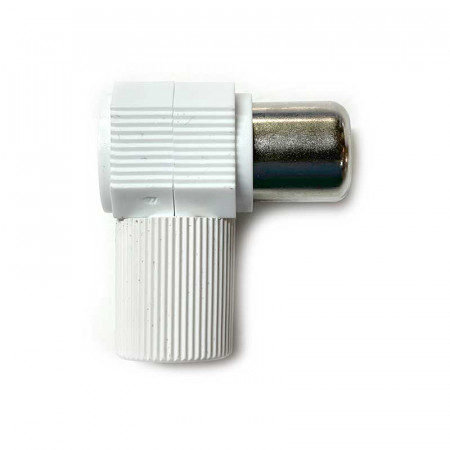 Conector TV MACHO 13 mm. Acodado