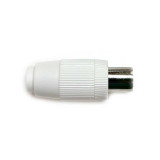 Conector TV Macho recto blanco 9,5 mm.