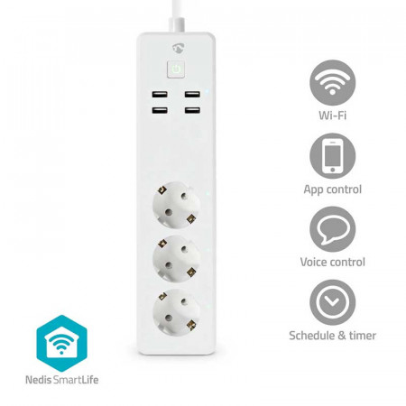 Regleta Wi-Fi Smart Life NEDIS WIFIP312FWT