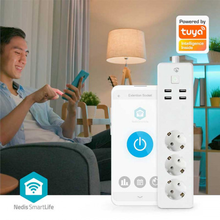 Regleta Wi-Fi Smart Life NEDIS WIFIP312FWT