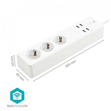 Regleta Wi-Fi Smart Life NEDIS WIFIP312FWT