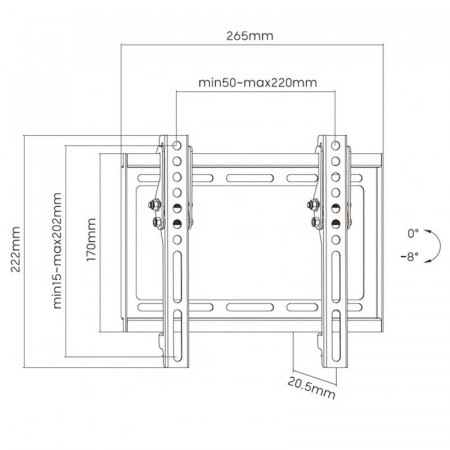 Soporte TV pared 23" a 42" AISENS WT42T-159