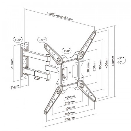 Soporte TV pared 23" a 55" AISENS WT55TSE-153
