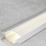 Perfil aluminio empotrar transparente 2MTR