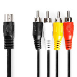 Conexión DIN 5 PIN Macho - 4 RCA Macho 1 metro