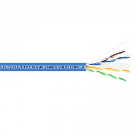 Cable UTP CAT 6 interior Azul Cobre CPR DCA 100 M.