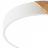 Plafón Led color Blanco Madera Redondo 24W