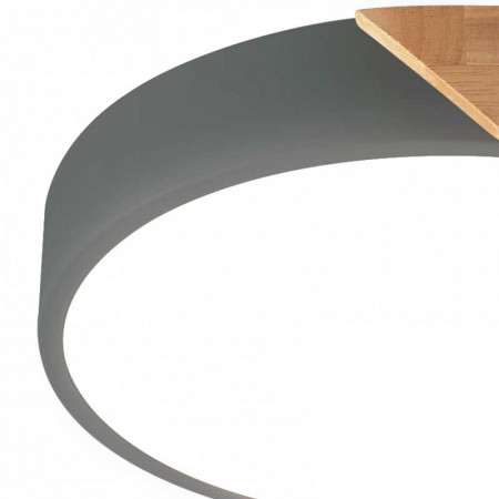 Plafón Led color Gris Madera Redondo 24W