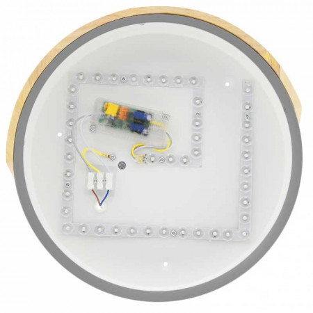 Plafón Led color Gris Madera Redondo 24W