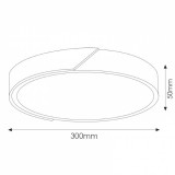 Plafón Led color Gris Madera Redondo 24W