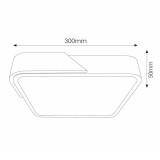 Plafón Led color Negro Madera Cuadrado 24W